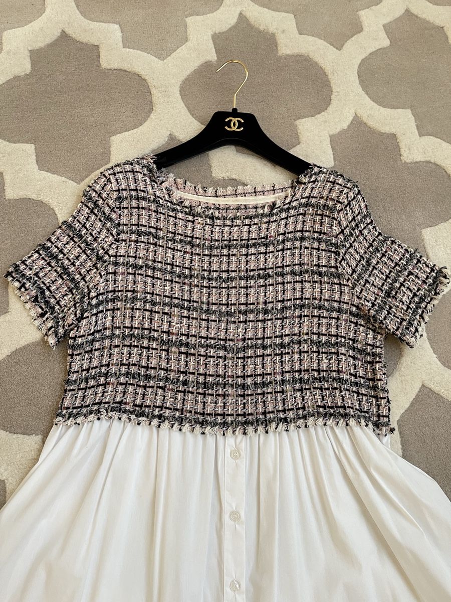 Blusen: Chic Bouclé-Hemdblusenkleid – Gebraucht aus Winkel von Glamour-Style 3