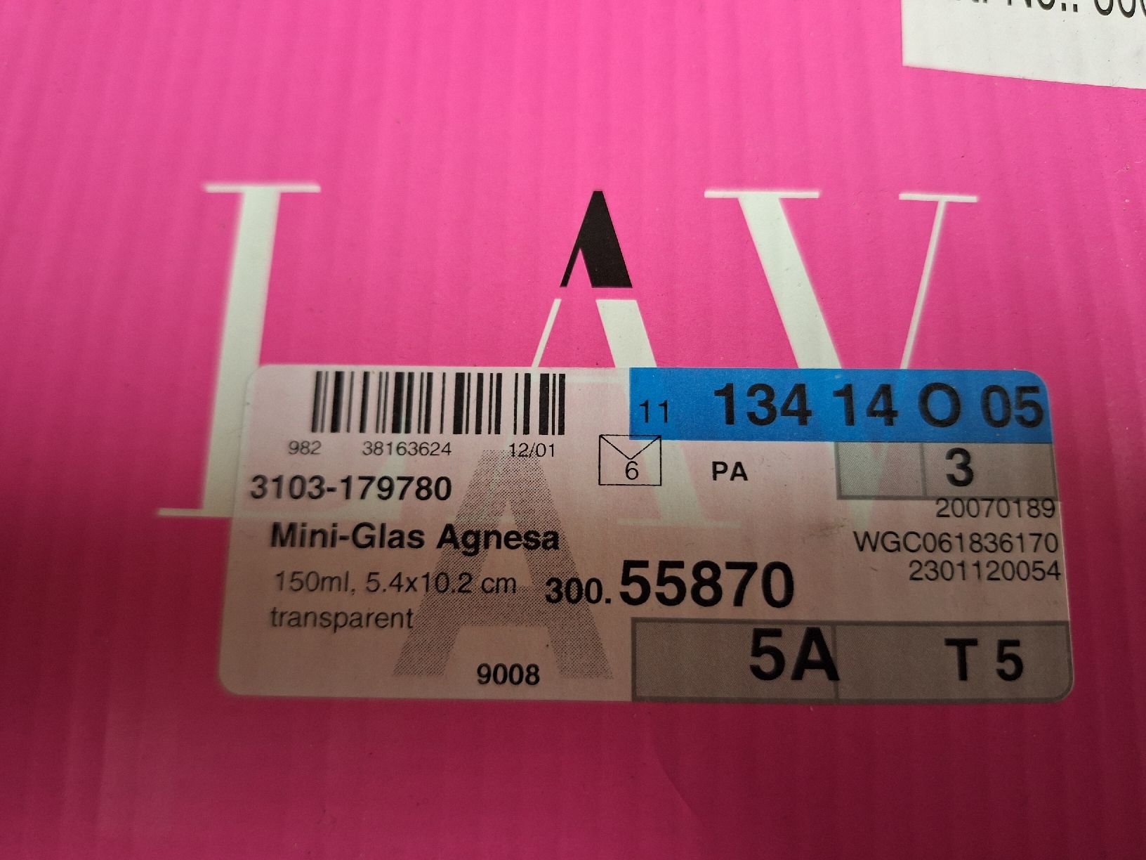 Gläser: Mini-Glas Agnesa, 150ml, transparent, teils 1x gebraucht – Neu und originalverpackt aus Altendorf von c.lacher 1