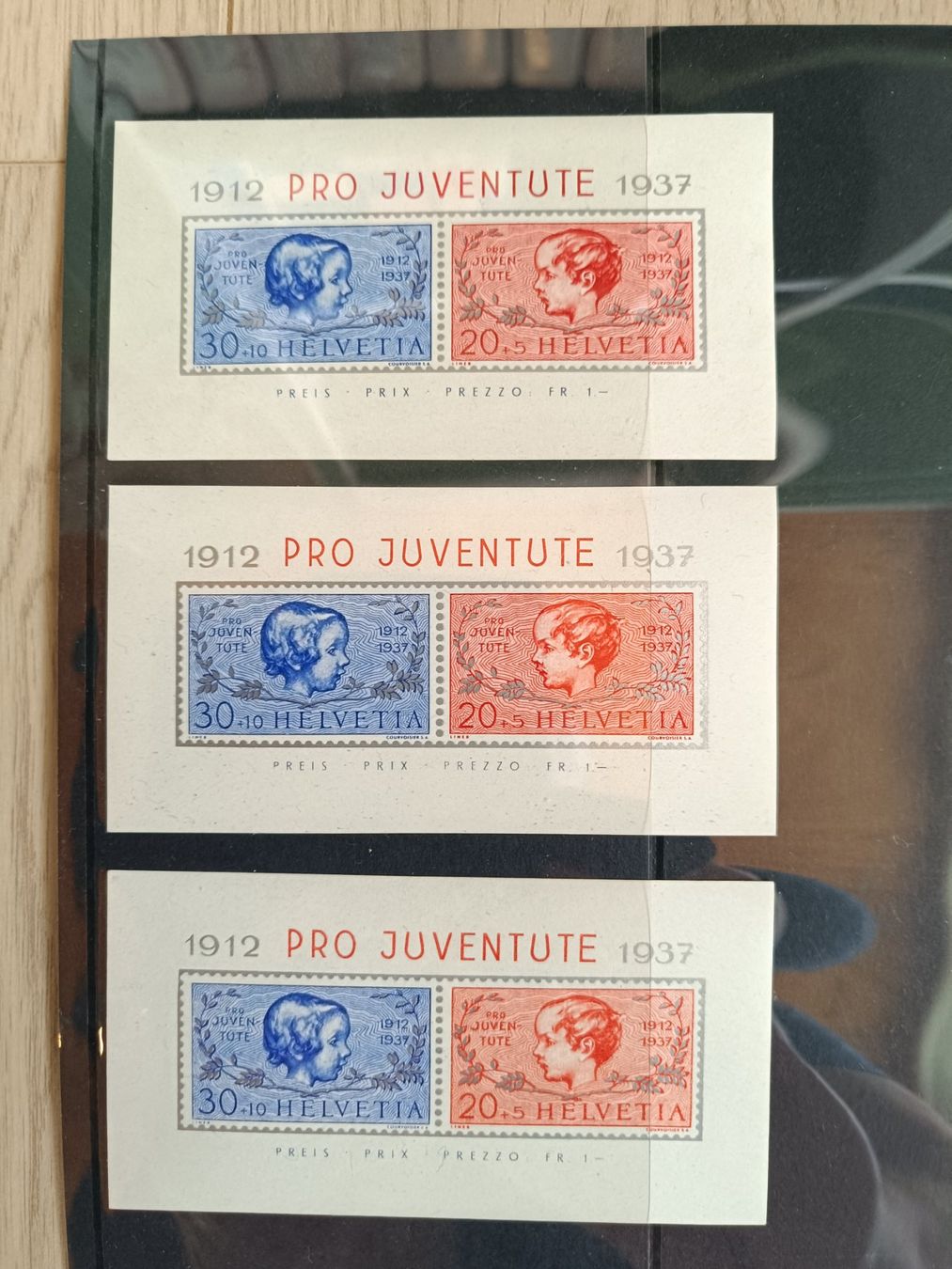 Tutti i francobolli: 3 Blöcke Pro Juventute 1937 – Nuovo (secondo la descrizione) da Künten venduto da Aumosa