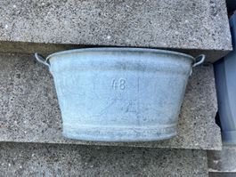 Waschzuber, verzinkt,dicht,höhe 25cm,48L,durchmesser 39x49cm