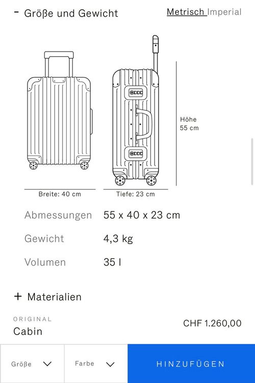 Rimowa Original Cabin Schwarz Alu Kaufen auf Ricardo
