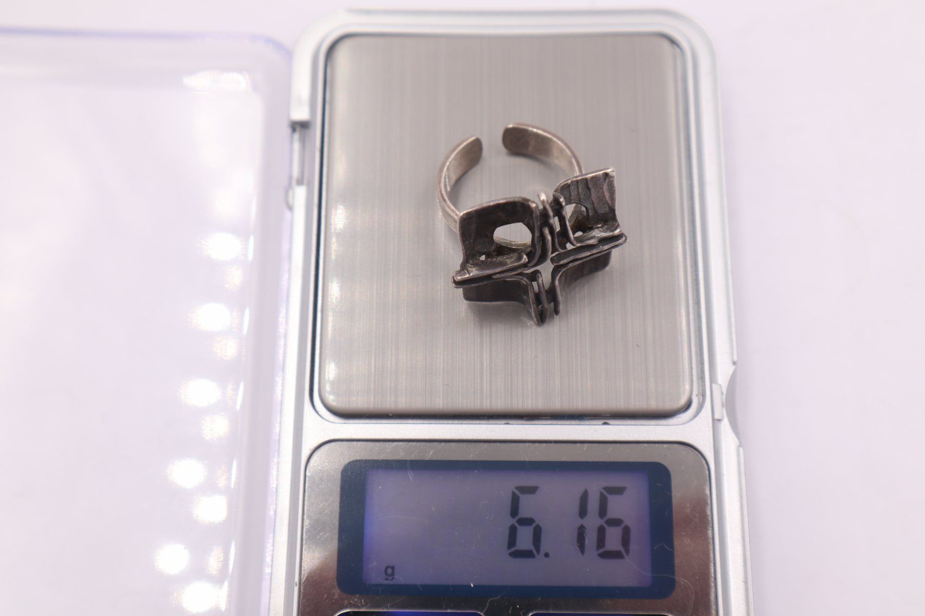 Anelli: Silber Designer Ring, imposant, Gr. 54 verstellbar, 925 – Usato da Baden venduto da TellsKuchenhaus 8