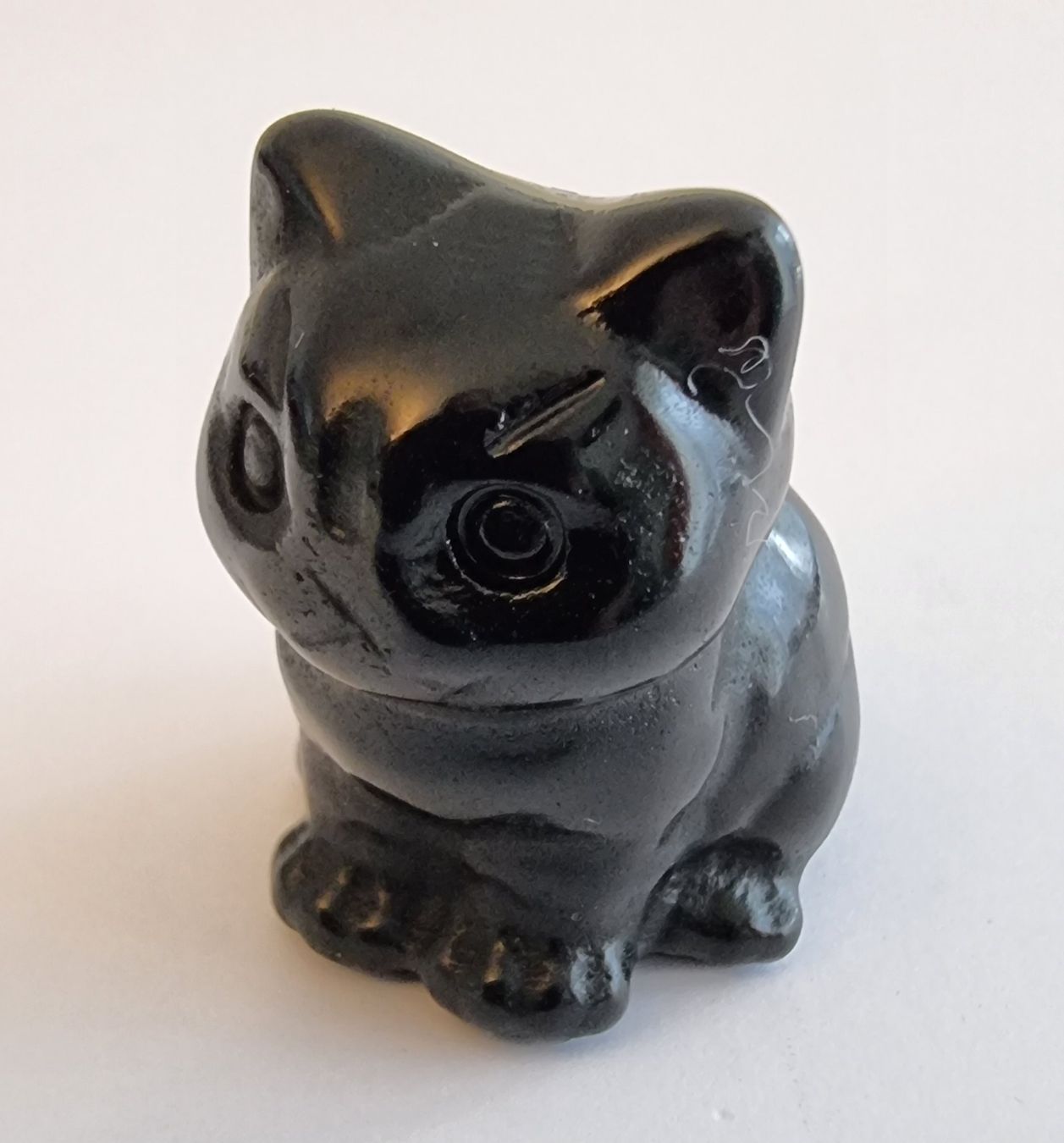 Statuette: Obsidian Katze Statue / Figur – Nuovo e nell'imballaggio originale da Menziken venduto da Mirager 1