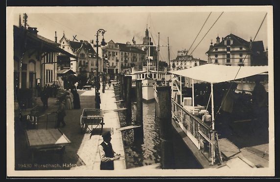 Cartoline postali: AK Rorschach, Partie im Hafen, 1927 – Usato da Berlin venduto da bartko-reher