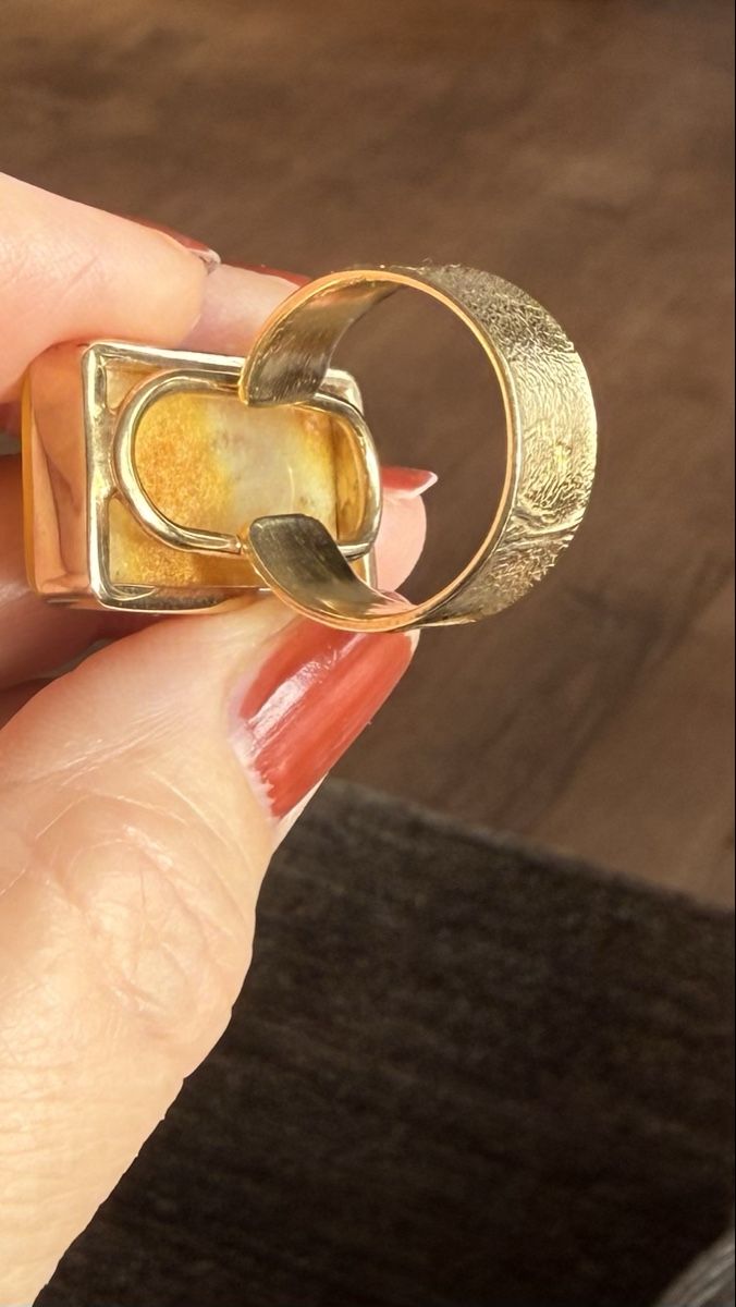 Ringe: Vintage Silberring mit gelbem Bernstein, regulierbar – Neu und originalverpackt aus Ebikon von elischka 5