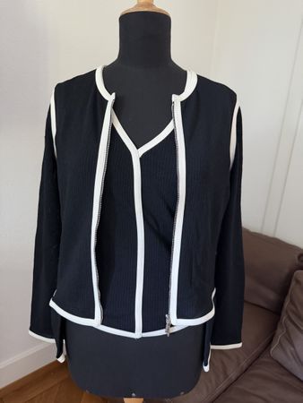 Marc Cain Set Schwarz Weiss Jacke und Oberteil