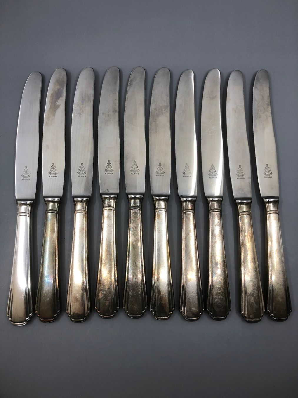 Posate: 10 Tafelmesser versilbert Art Deco – Usato da Basel venduto da Tiabeanie 1
