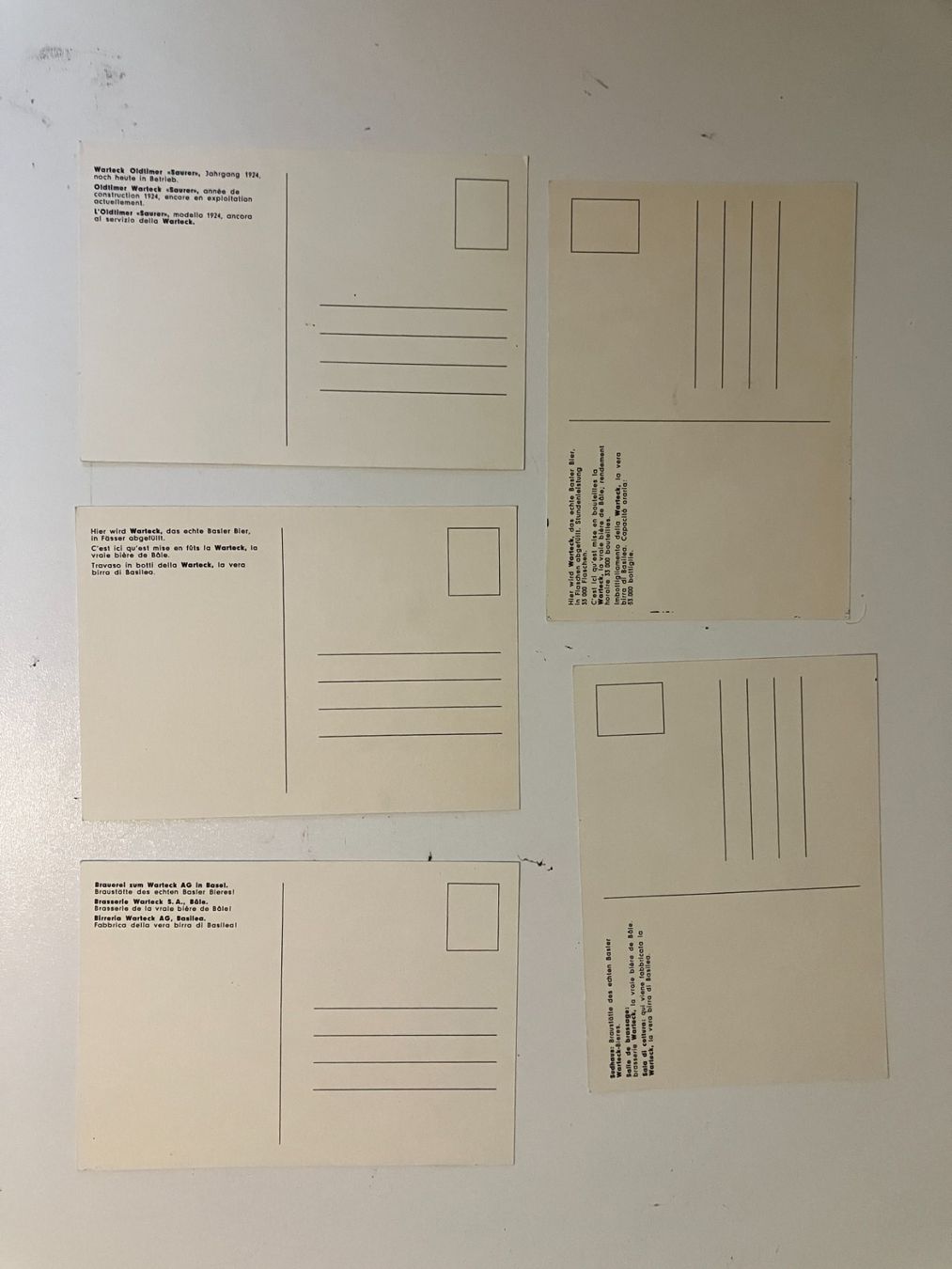 Cartoline postali: 5 Postkarten Warteck Bier Basel – Usato da Basel venduto da djwwpp 1