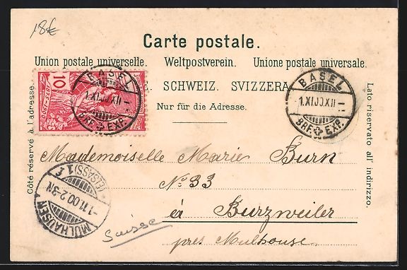 Ansichtskarten: Litho Basel, Klein-Basel, Strassburger D – Gebraucht aus Berlin von bartko-reher 1