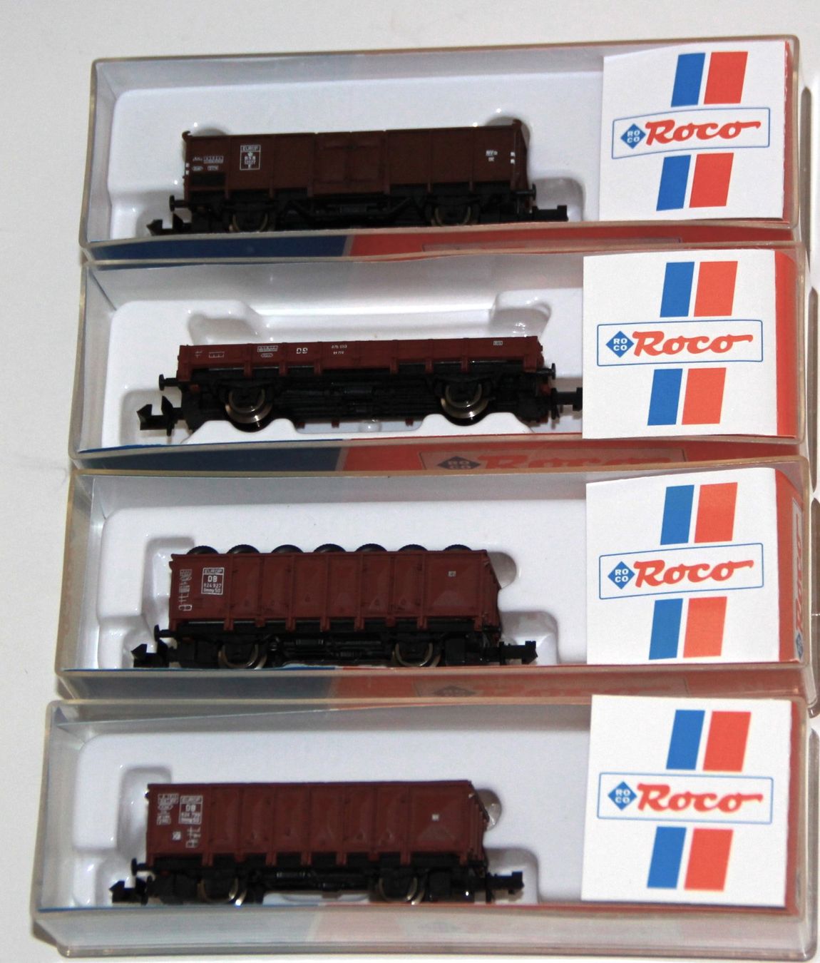 Roco Modellini di ferrovie: Roco Spur N - Set mit 4 Güterwagen - aus Sammlung – Usato da Giebenach venduto da eurosportler