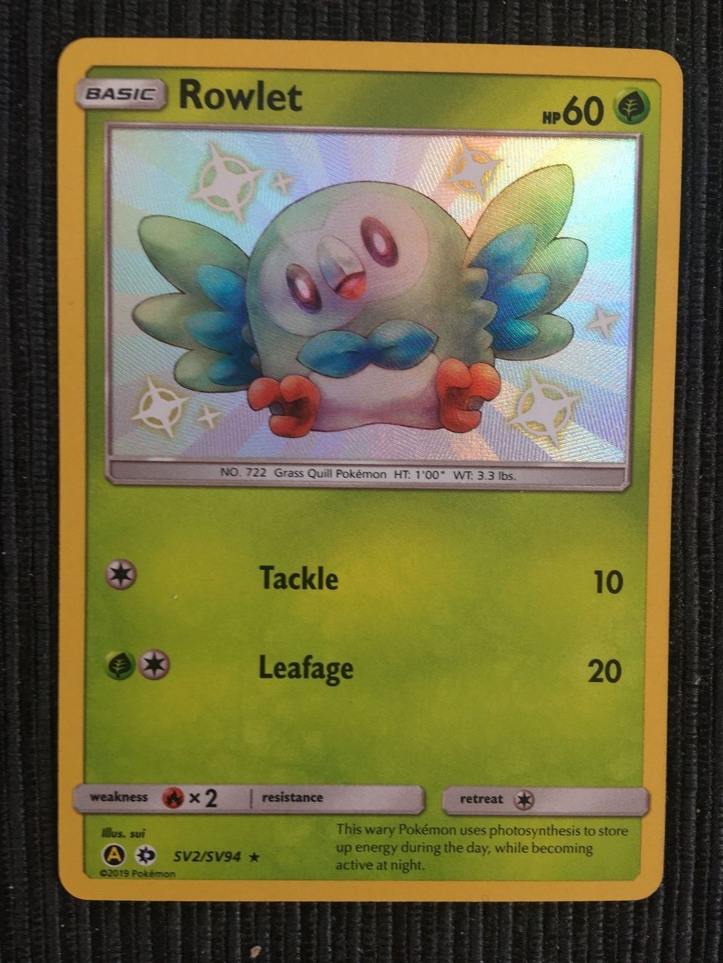 Pokémon Carte collezionabili: Pokemon Rowlet Shiny Hidden Fates – Nuovo (secondo la descrizione) da Wabern venduto da Collectfun