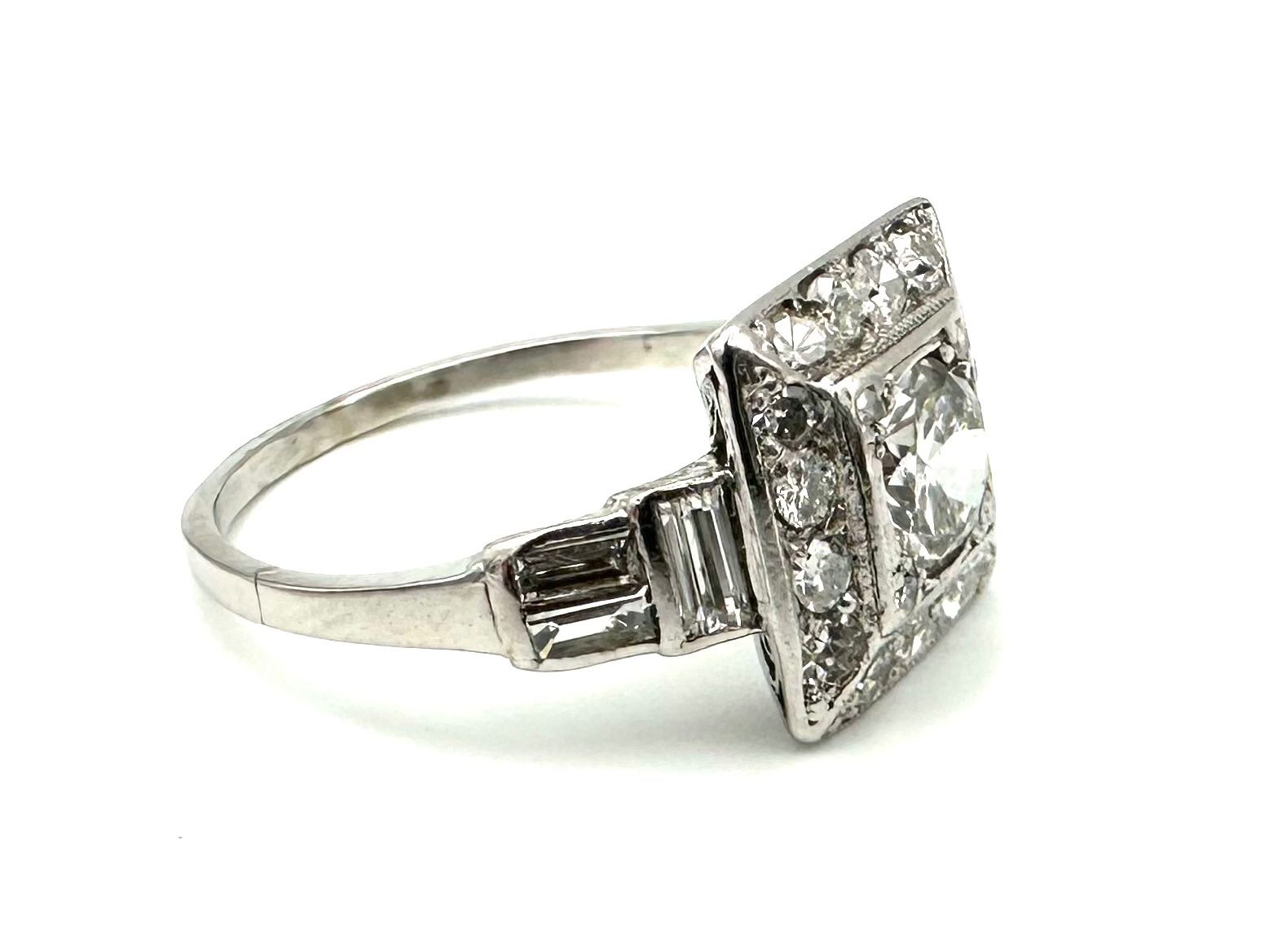 Anelli: Bague Art-Déco platine et diamants – Usato da Renens VD venduto da Diademe.sarl 5