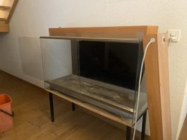 Terrarium Holzglas mit Schiebetüren und Gestell gebraucht