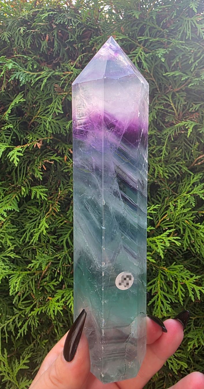 Mineralien & Heilsteine: 💜💚 Regenbogen-Fluorit Obelisk 💚💜 – Neu und originalverpackt aus Matzingen von Shay_Crystalz 2