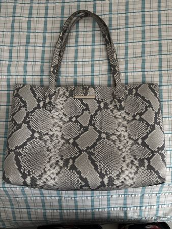 Guess Shopper Tote Bag Grau Altrosa Schlangenoptik
