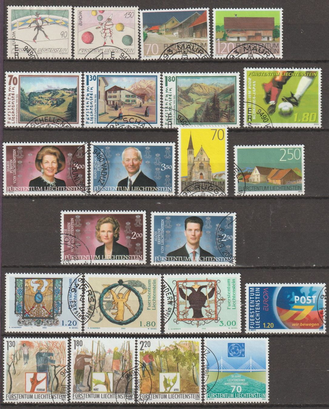 Tous les timbres: Liechtenstein - divers motifs – D'occasion à Crans-Montana par kira56