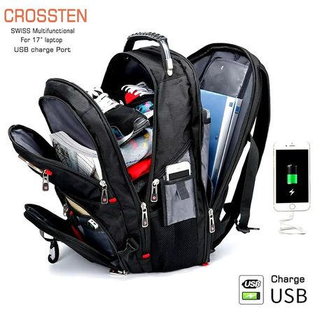 Laptoptaschen Reiserucksack Büchertasche USB-Ladeanschluss