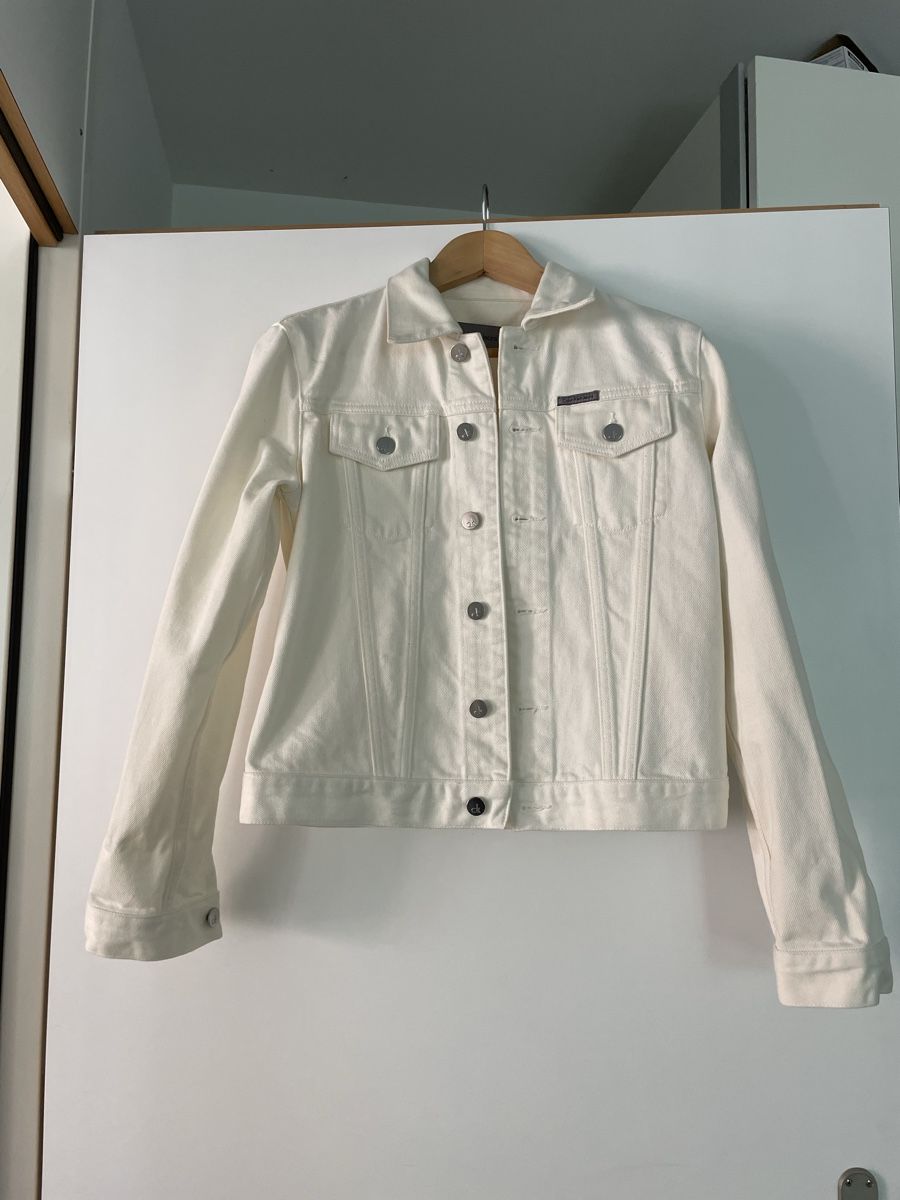 Calvin Klein Giacche: Calvin Klein weiße Jeansjacke – Nuovo e nell'imballaggio originale da Zürich venduto da kristina_korotysh