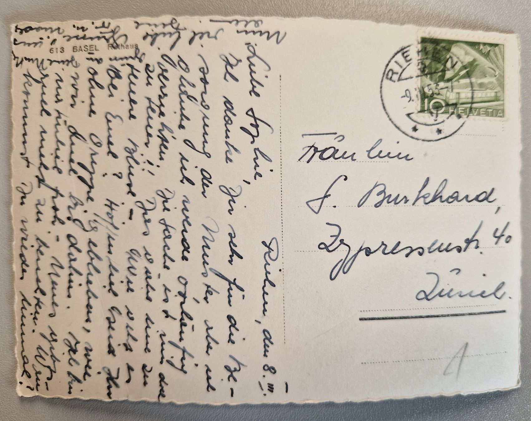 Cartoline postali: Rathaus Basel, belebt 1953 – Usato da Melchnau venduto da Arthurius 1