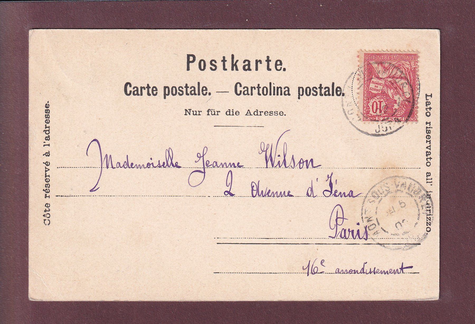 Cartoline postali: Souvenir de ST. CERGUES - 1902 // pli d'angle // – Usato da Pully venduto da nicecards 1