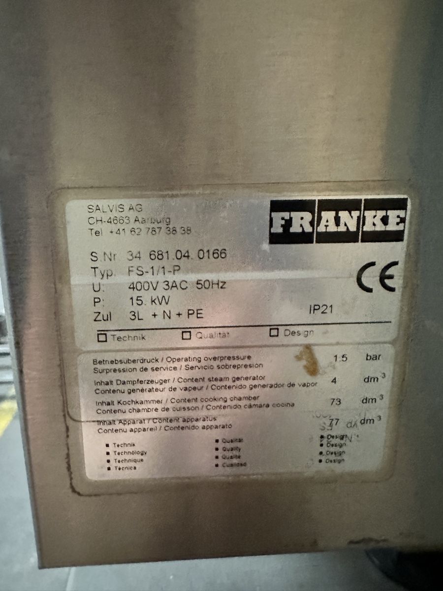 Elettrodomestici da cucina: Franke Steamer Vitality FS1/1P – Usato da Nebikon venduto da schnischna80 4