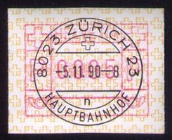 ATM 8A_VO 5.11.90 ZÜRICH 23 Hauptbahnhof_ERSTTAGS-Standort !