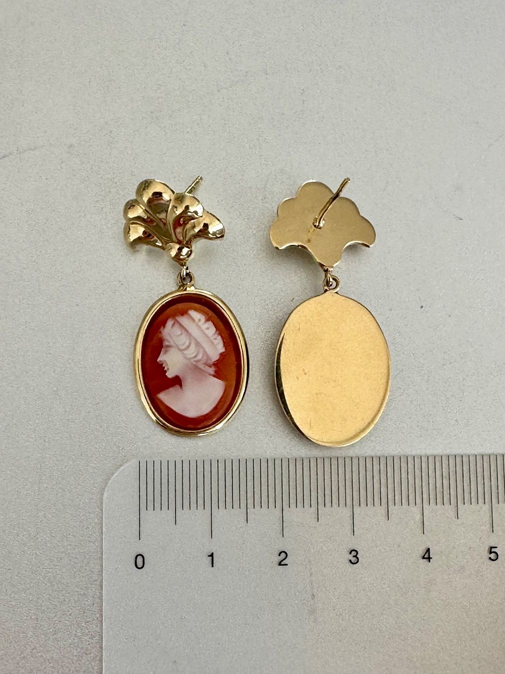 Ohrringe & -stecker: Vintage 14K Gold Kamee Ohrringe – Gebraucht aus Onex von Antiqueshow 3