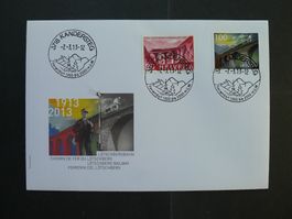 2013 mit Nr.1452 mit Zusatzfrankatur auf FDC von KANDERSTEG