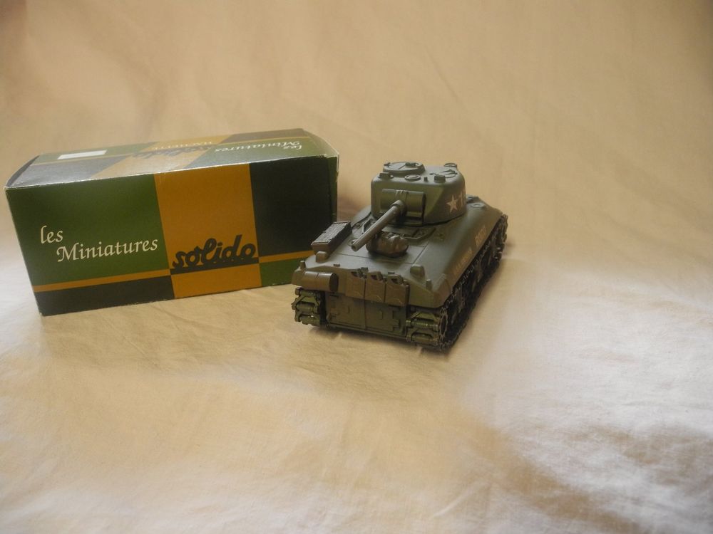 Solido 1/50 – Char Sherman N°29, Modèle De Collection En Métal Vert, Occasion