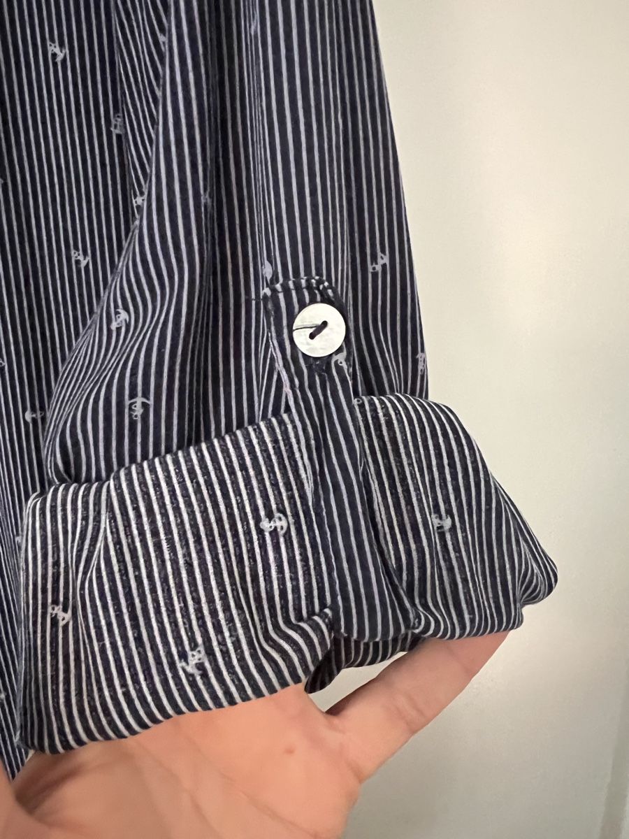 Camicette: Chic Bluse Gr. L dunkelblau mit Ankern, Sommerbluse, maritim – Usato da Winterthur venduto da mel_wy 5