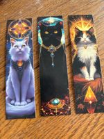 3x Lesezeichen-Buchzeichen-Katze-Mystisch-Fabelwesen-Spirit