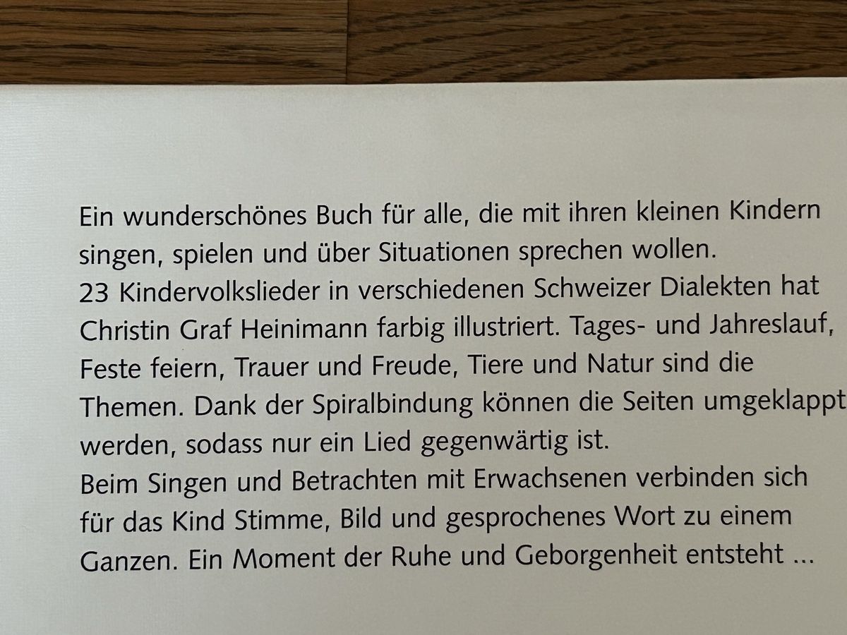 Libri: Sing mit mir - Liederbuch mit CD, 23 Schweizer Kinderlieder – Nuovo (secondo la descrizione) da Wolhusen venduto da eve_m6cg 3
