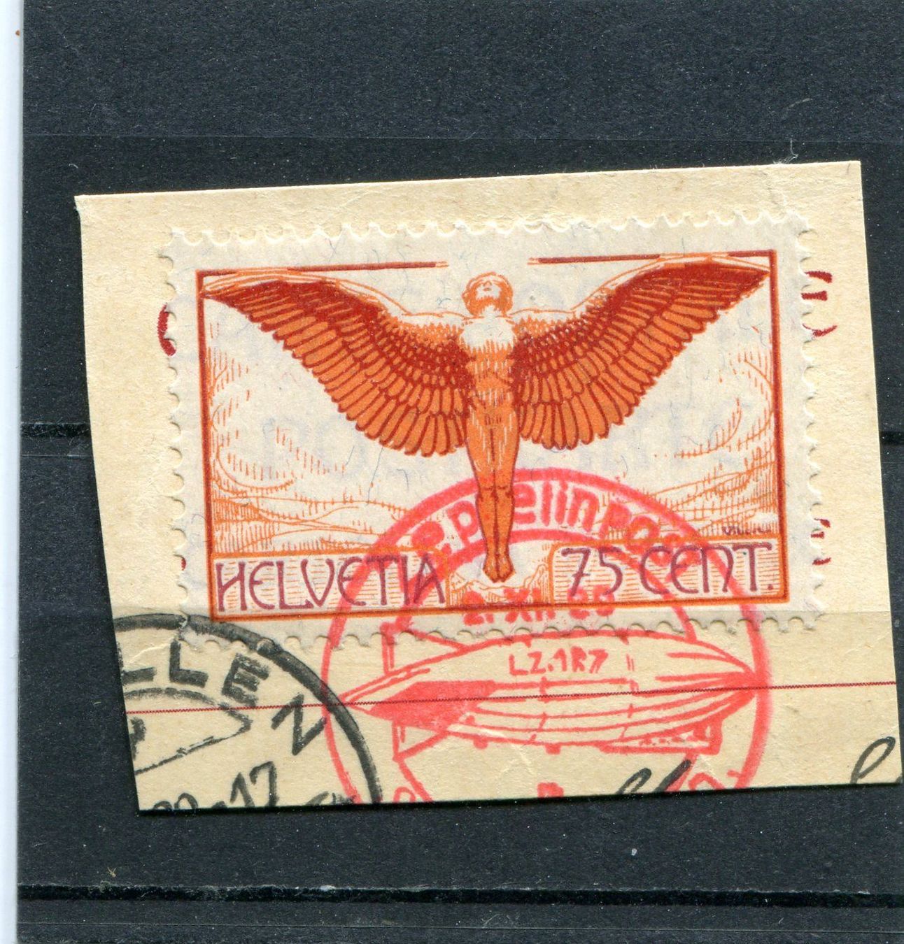 Tutti i francobolli: 1924 Nr. 11 mit rotem Zeppelinstempel – Usato da Winterthur venduto da Kyoung