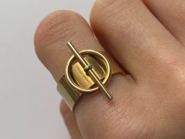 18KGP Verschluss Goldene Edelstahl Ring