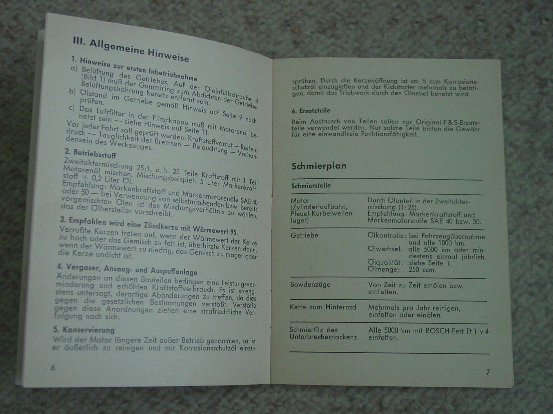 Dokumente: ORIGINAL Handbuch Sachs 50 – Gebraucht aus Hirschthal von Juribu 1
