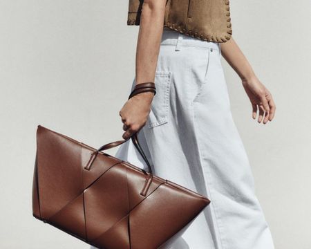 Zara Shopper Schultertasche Tasche braun aus Lederimitat NEU