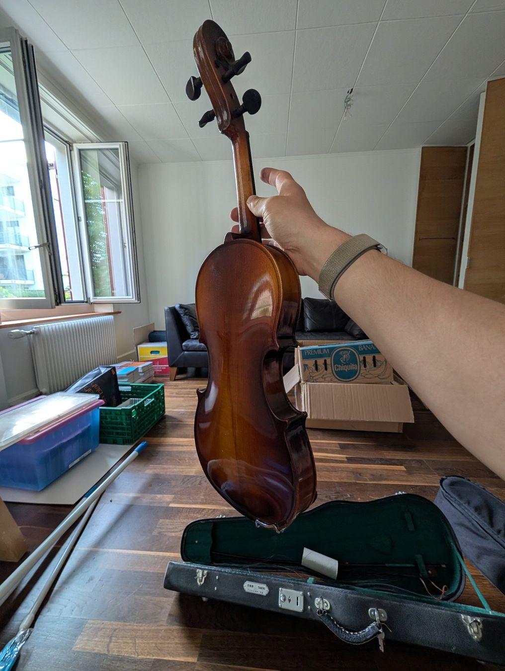 Strumenti musicali: Geige mit Koffer und Bogen – Usato da Zürich venduto da KalokaK. 1