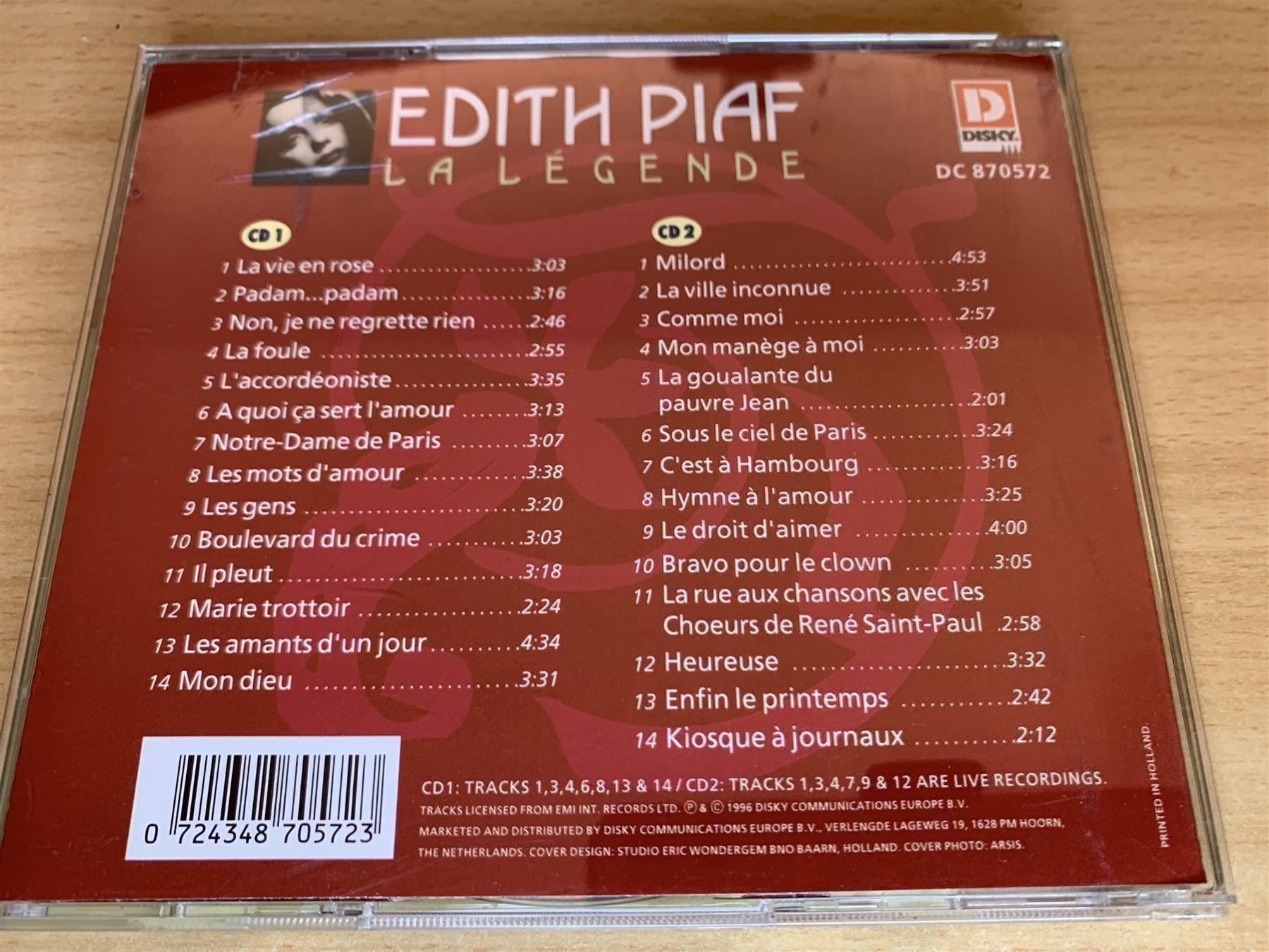 CD: Edith Piaf – La Légende - 2 CD – Usato da Rikon im Tösstal venduto da Alpenmutz 1