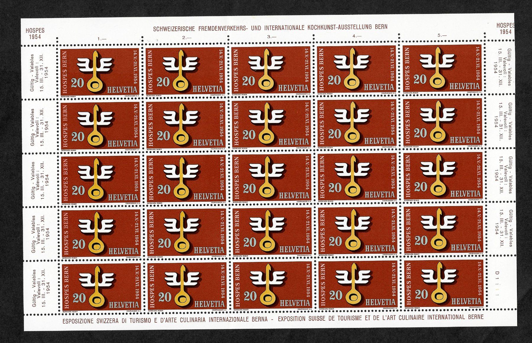 Tutti i francobolli: 1954 Bogen Satz komplett postfrisch Katalogwert über 100.- – Nuovo (secondo la descrizione) da Eggersriet venduto da stamp303 2