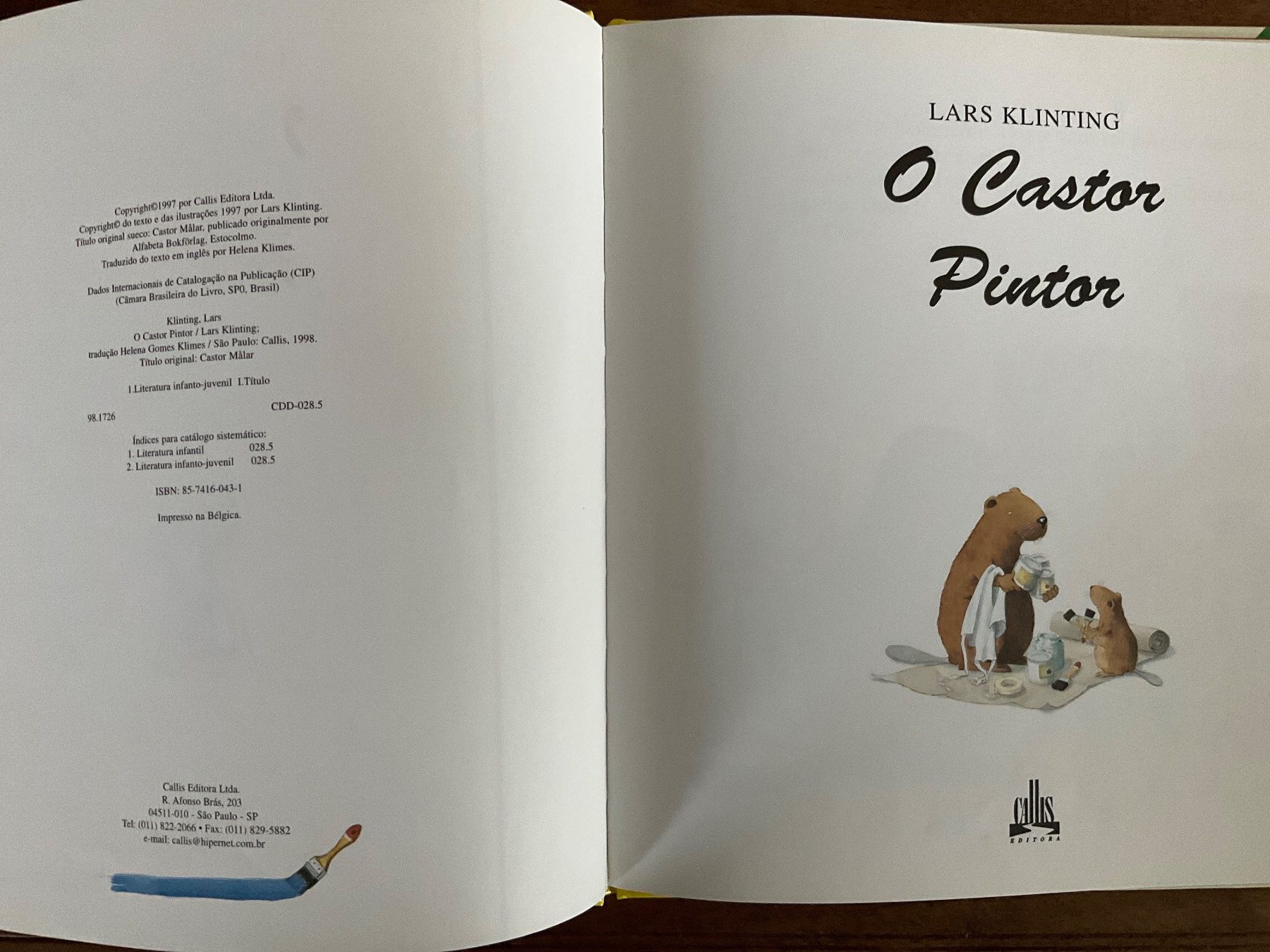 Libri: "O Castor Pintor" Lars Klinting – Usato da Avenches venduto da Lactobacille 1