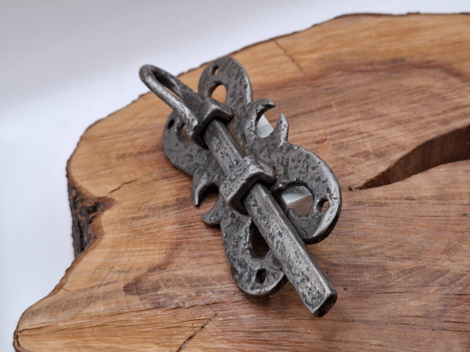 Schlösser: 1 schöner antiker Stossriegel 15.5cm, Eisen (4054#MBS3) – Gebraucht aus Baar von rocca268 4