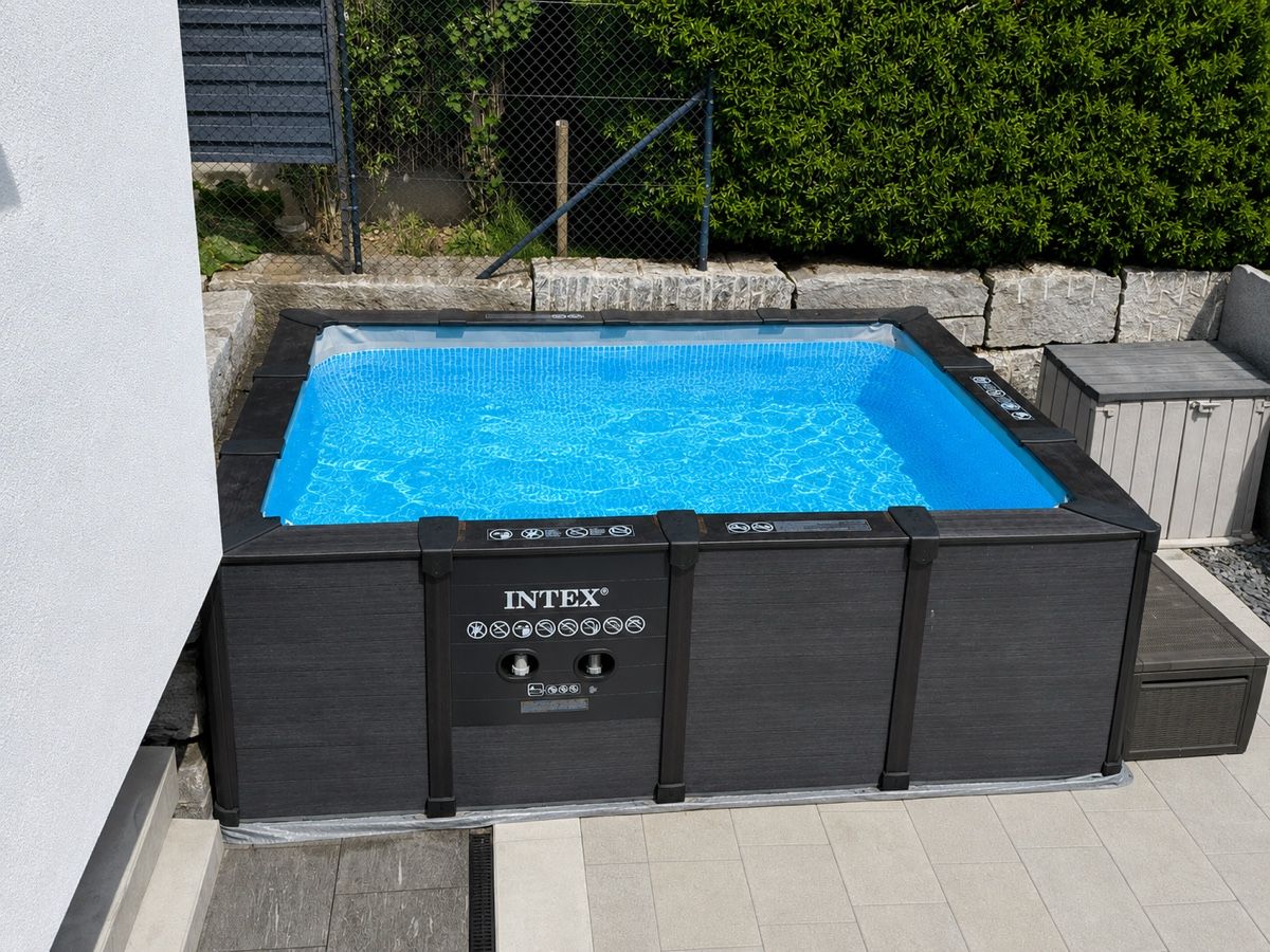 Intex Schwimmbad: Intex Graphite Gray Pool, 400x300x124cm – Gebraucht aus Bütschwil von hfs2010 1