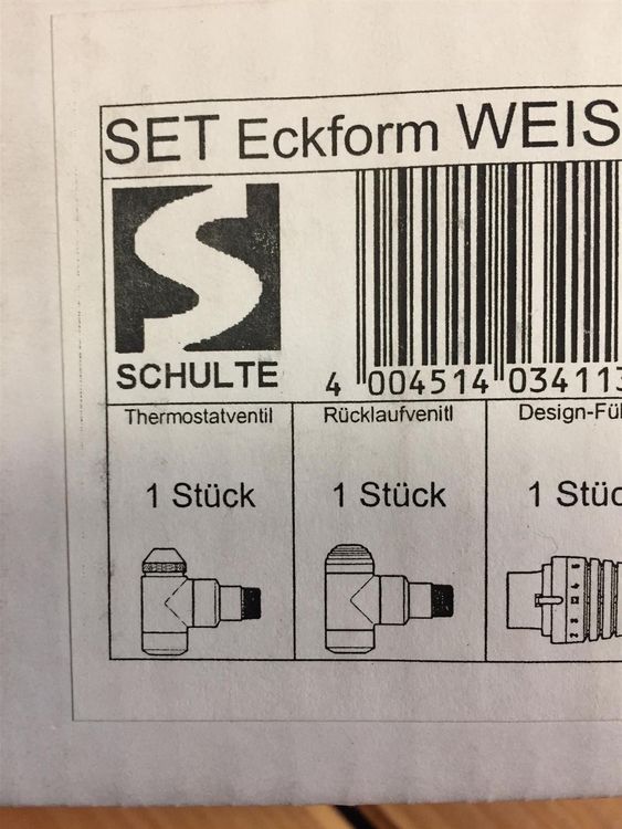 Thermostat-Set Eckform 1/2" weiss-408 3