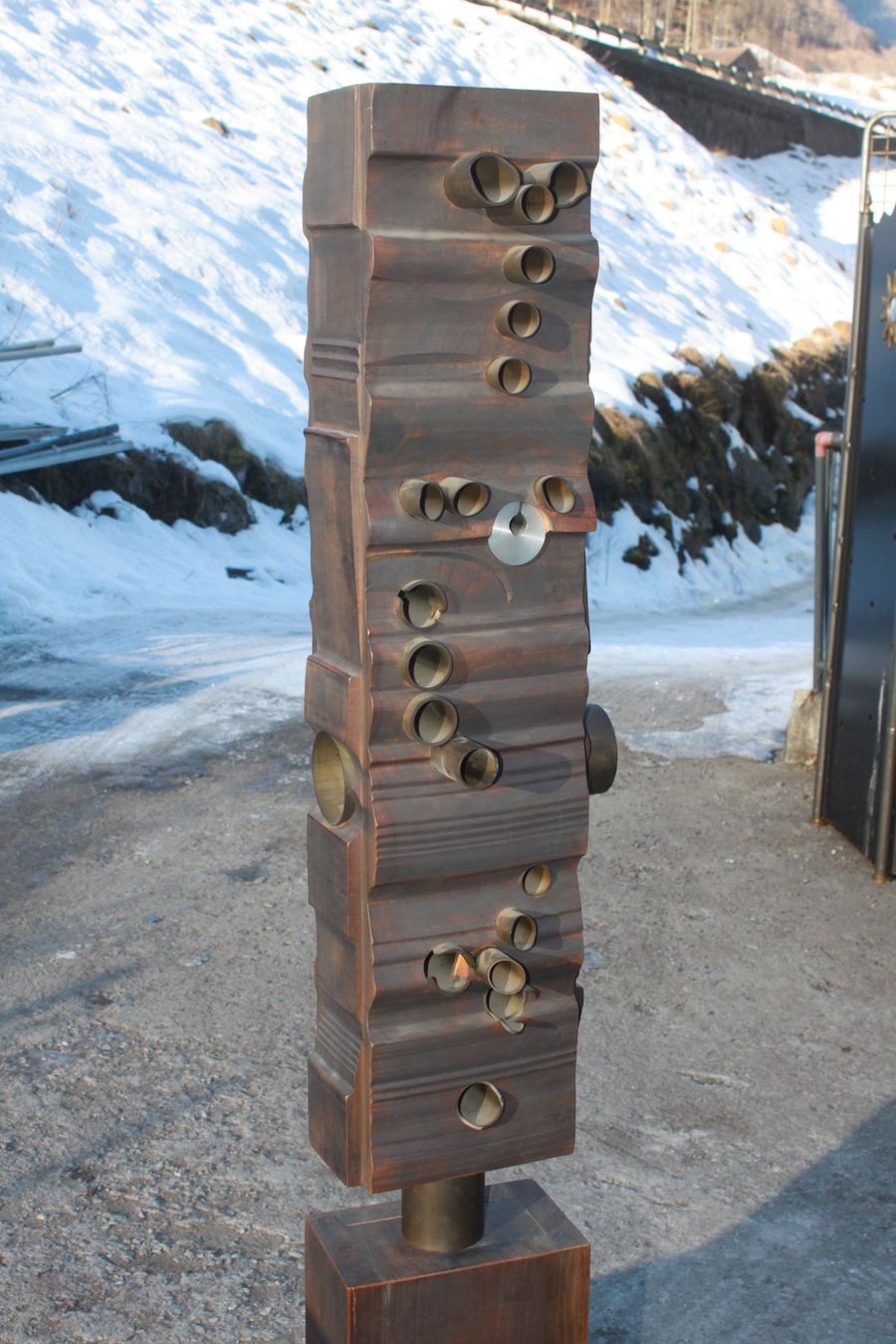Sculture & Statue: Holz/Messing Skulptur, Willi Gutmann – Usato da Glarus venduto da Toni-Glarus 1