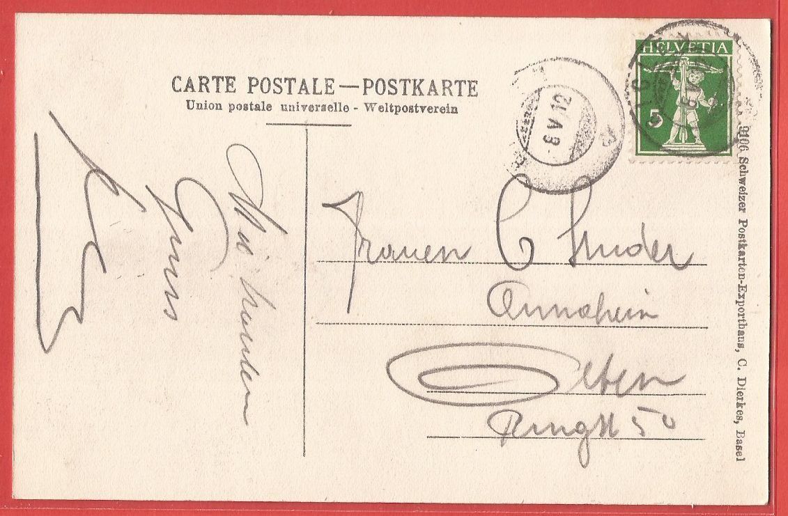 Ansichtskarten: Biglen - 1912 – Gebraucht aus Fislisbach von Porano 1