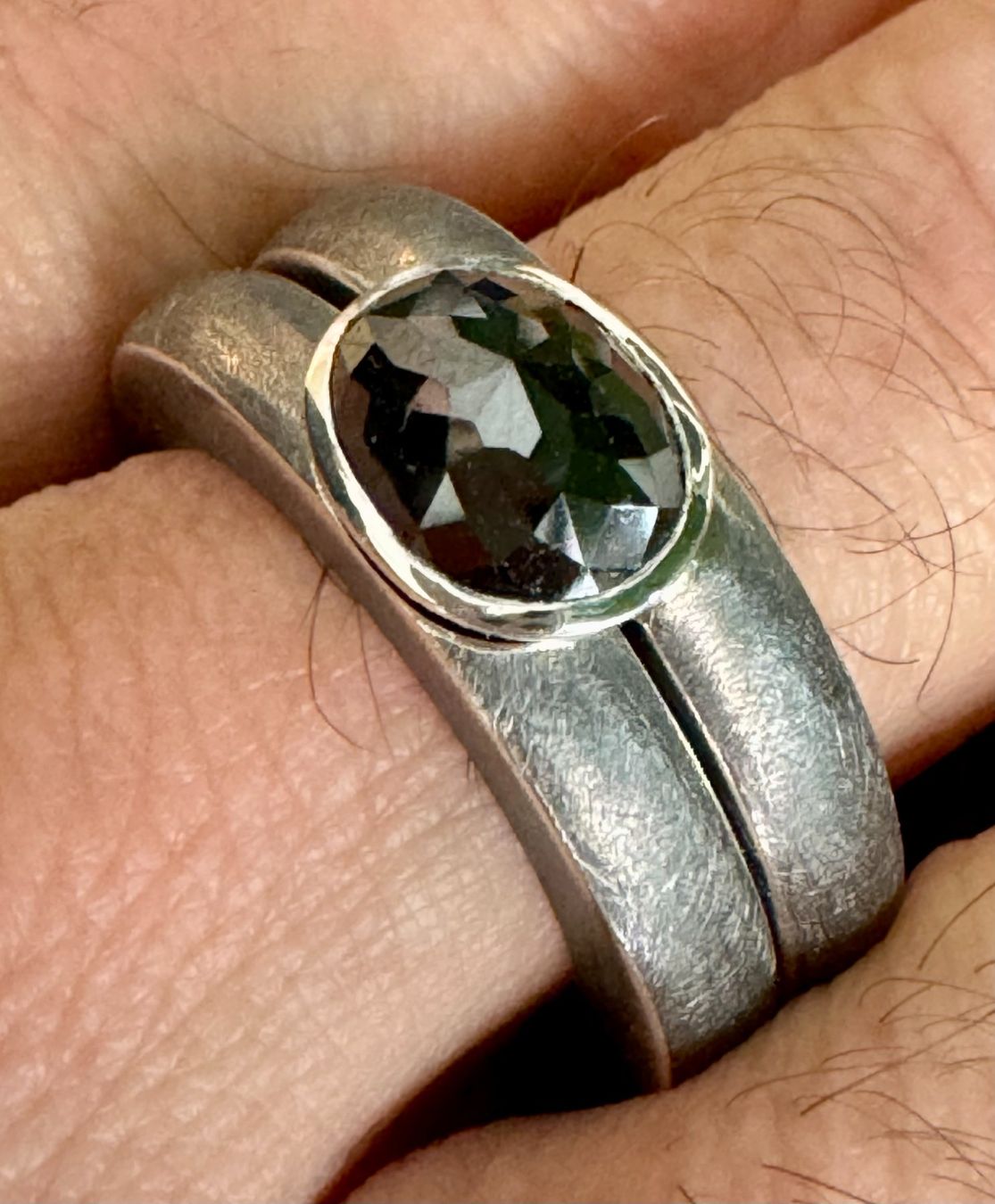 Anelli: Riesengrosser - echter, hochwertiger schwarzer Diamant-Ring! – Nuovo e nell'imballaggio originale da Jona venduto da Herzschmiede 9