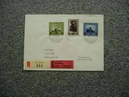 Liechtenstein 1954 Aufbrauchsausgabe Nr. 270/72 FDC KW 125.0