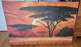 Wandbild Serengeti Afrika, Künstler Nitsche, 114x78cm