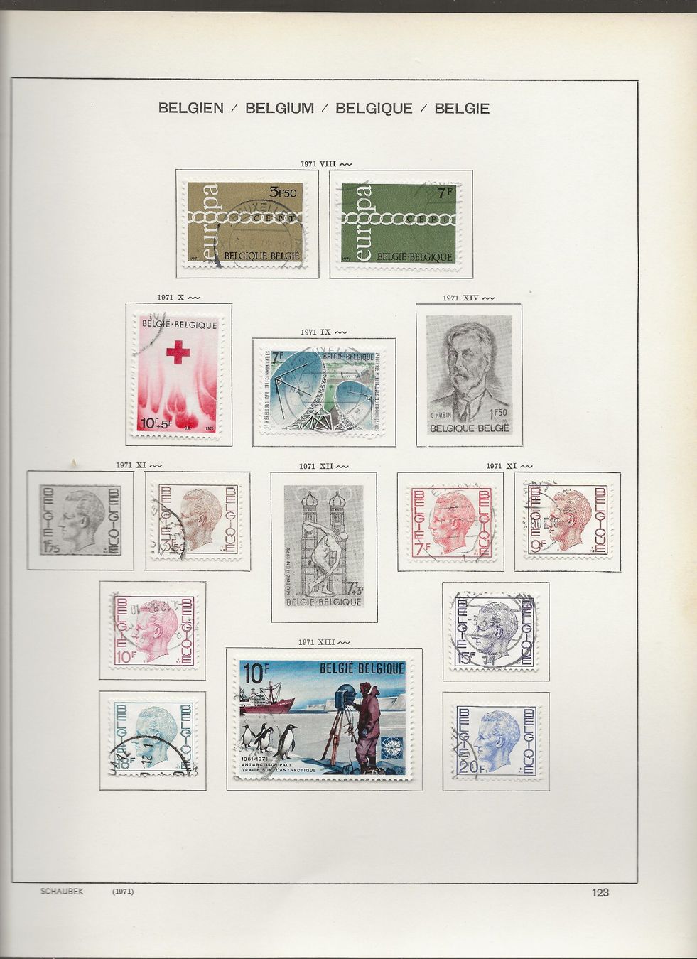 Tutti i francobolli: Marken Belgien 1971 bis 1973 – Usato da Au ZH venduto da xelagreb01 1