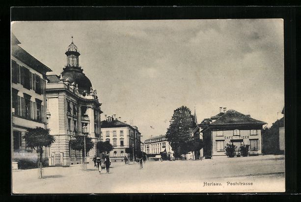 Ansichtskarten: AK Herisau, Poststrasse mit Cafe Tiger – Gebraucht aus Berlin von bartko-reher
